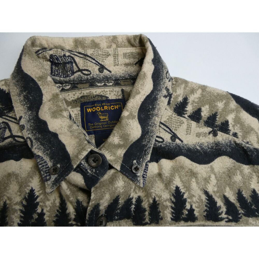 men's WOOLRICH chamois long sleeve button front shirt, fishing, XLARGE - Picture 2 of 4